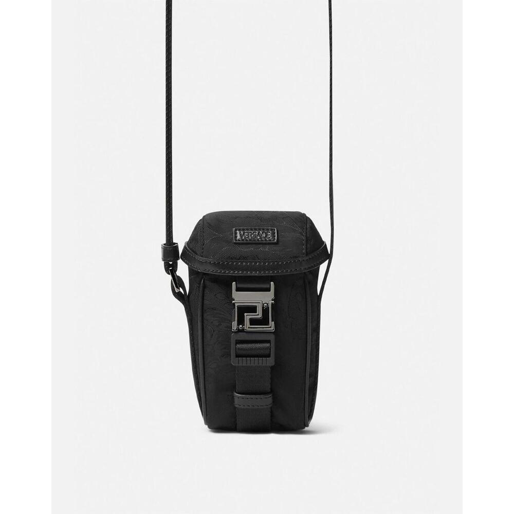 BNWT Versace Neo Jacquard Barocco Nylon Leather Trim Small Crossbody Bag $775